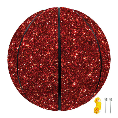 Burgundy (NOT Real) Glitter Print Basketball