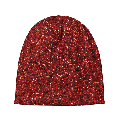 Burgundy (NOT Real) Glitter Print Beanie