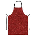 Burgundy (NOT Real) Glitter Print Bib Apron With Pocket