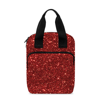 Burgundy (NOT Real) Glitter Print Bible Tote Bag