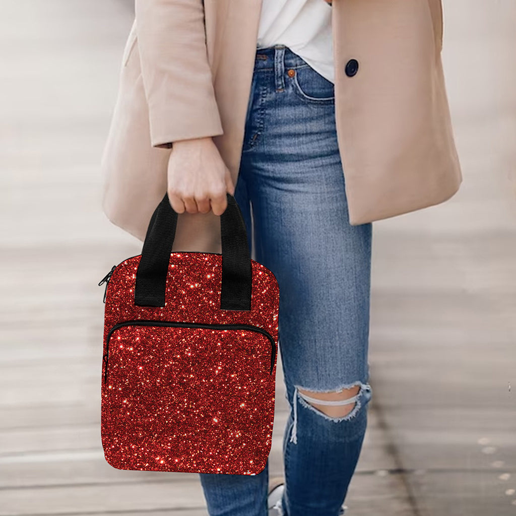 Burgundy (NOT Real) Glitter Print Bible Tote Bag
