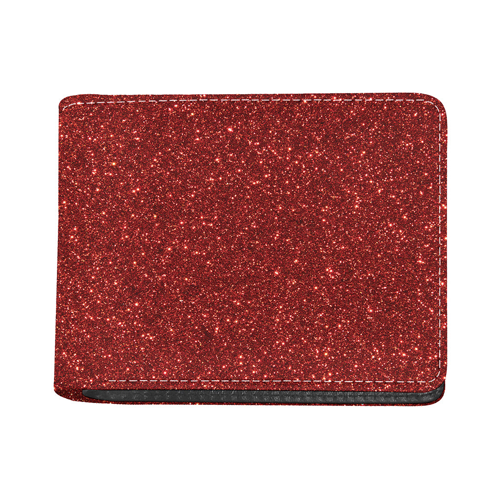 Burgundy (NOT Real) Glitter Print Bifold Wallet