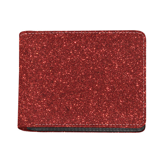 Burgundy (NOT Real) Glitter Print Bifold Wallet