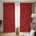 Burgundy (NOT Real) Glitter Print Blackout Pencil Pleat Curtains