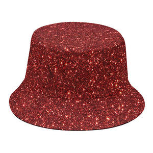 Burgundy (NOT Real) Glitter Print Bucket Hat