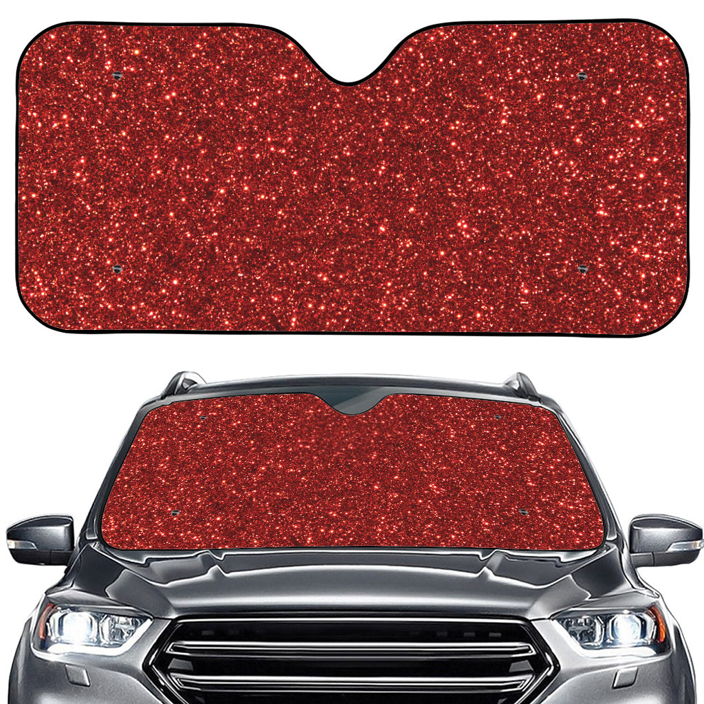 Burgundy (NOT Real) Glitter Print Car Windshield Sun Shade