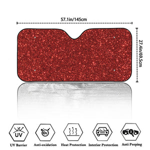 Burgundy (NOT Real) Glitter Print Car Windshield Sun Shade