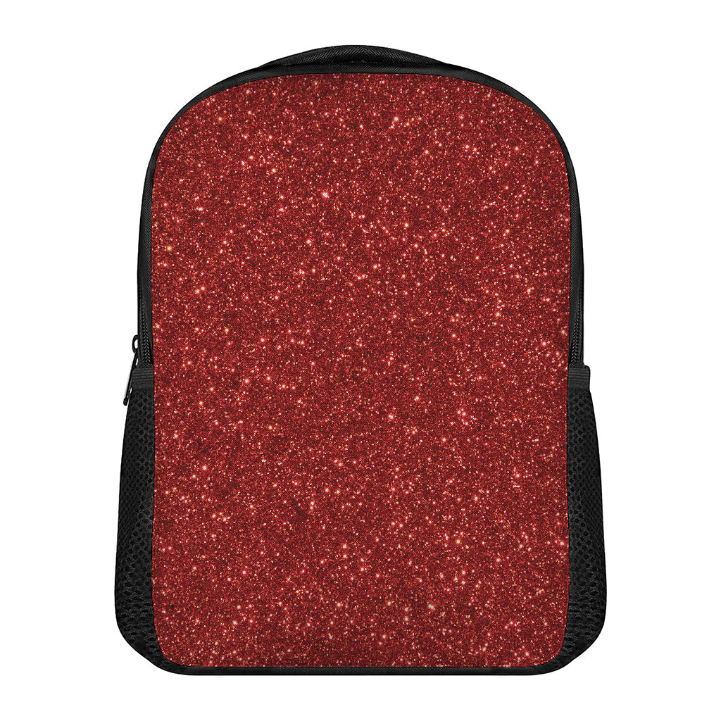 Burgundy (NOT Real) Glitter Print Casual Backpack