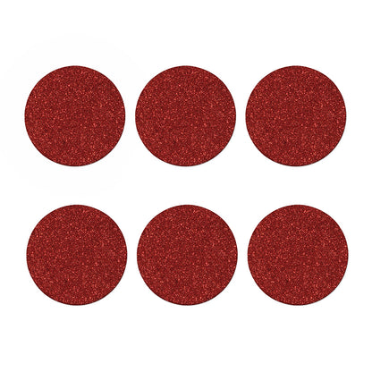 Burgundy (NOT Real) Glitter Print Coaster Set