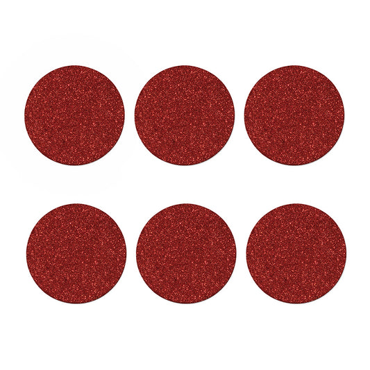 Burgundy (NOT Real) Glitter Print Coaster Set