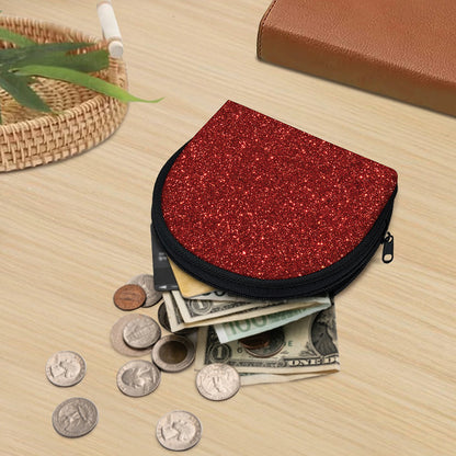 Burgundy (NOT Real) Glitter Print Coin Purse