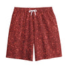 Burgundy (NOT Real) Glitter Print Cotton Shorts