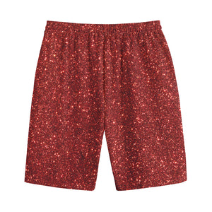 Burgundy (NOT Real) Glitter Print Cotton Shorts