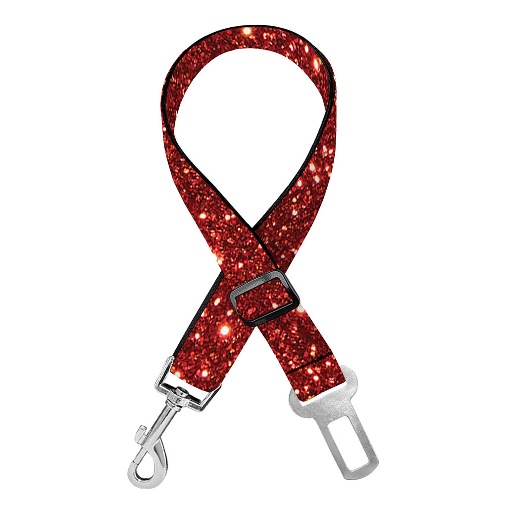 Burgundy (NOT Real) Glitter Print Dog Seat Belt