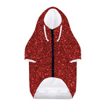 Burgundy (NOT Real) Glitter Print Dog Zip Up Hoodie