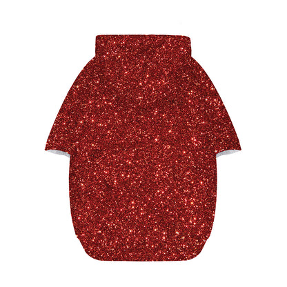 Burgundy (NOT Real) Glitter Print Dog Zip Up Hoodie