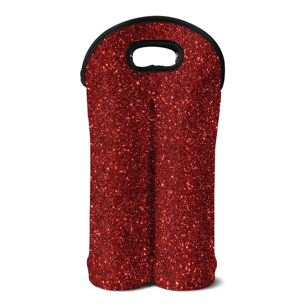 Burgundy (NOT Real) Glitter Print Double Neoprene Wine Tote