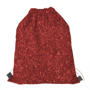 Burgundy (NOT Real) Glitter Print Drawstring Bag