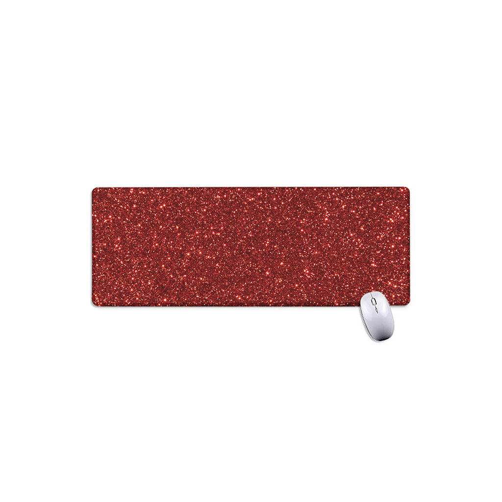 Burgundy (NOT Real) Glitter Print Extended Mouse Pad