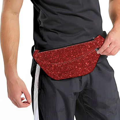 Burgundy (NOT Real) Glitter Print Fanny Pack