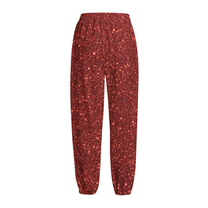 Burgundy (NOT Real) Glitter Print Fleece Lined Knit Pants