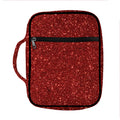 Burgundy (NOT Real) Glitter Print Front Pocket Bible Bag