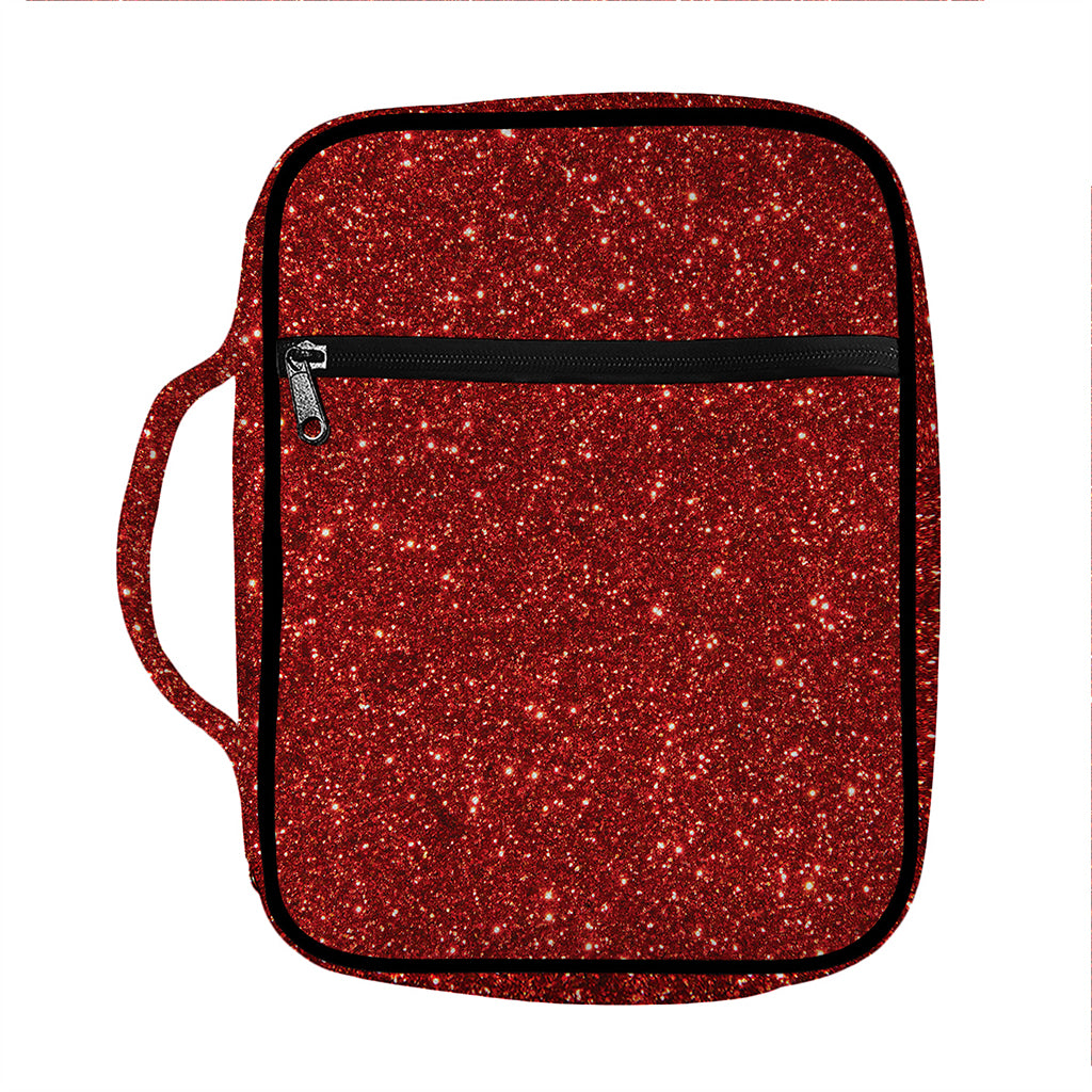 Burgundy (NOT Real) Glitter Print Front Pocket Bible Bag