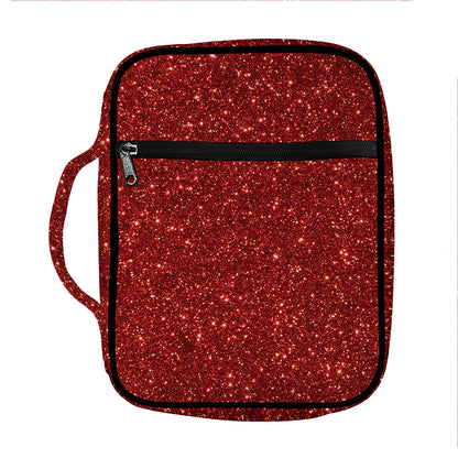 Burgundy (NOT Real) Glitter Print Front Pocket Bible Bag