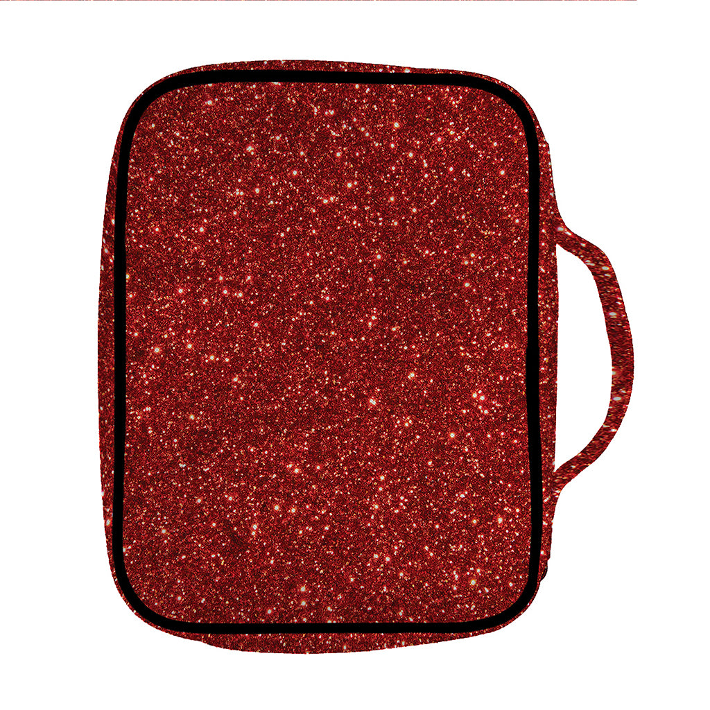 Burgundy (NOT Real) Glitter Print Front Pocket Bible Bag