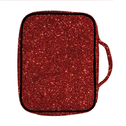 Burgundy (NOT Real) Glitter Print Front Pocket Bible Bag