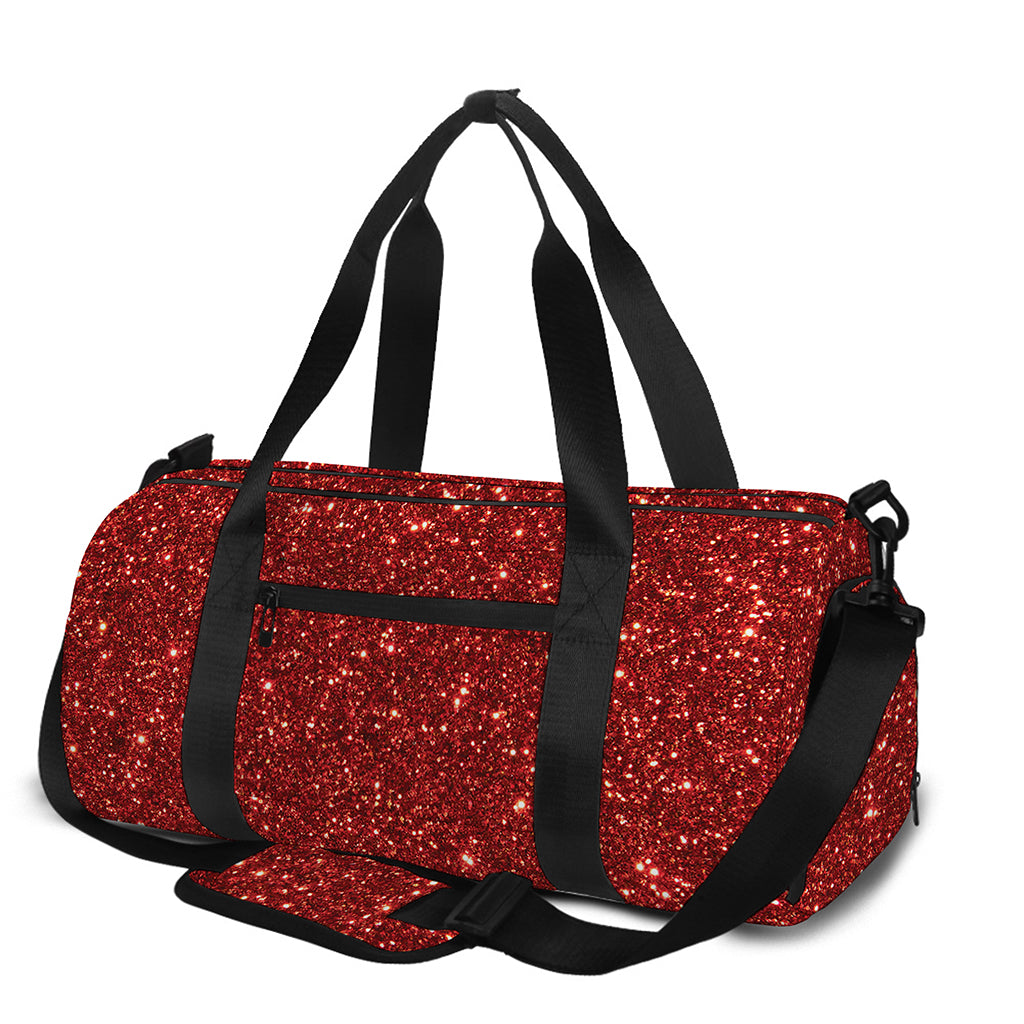 Burgundy (NOT Real) Glitter Print Gym Bag