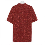 Burgundy (NOT Real) Glitter Print Hawaiian Shirt