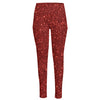 Burgundy (NOT Real) Glitter Print High-Waisted Pocket Leggings