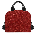 Burgundy (NOT Real) Glitter Print Insulated Lunch Bag
