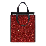 Burgundy (NOT Real) Glitter Print Insulated Lunch Tote