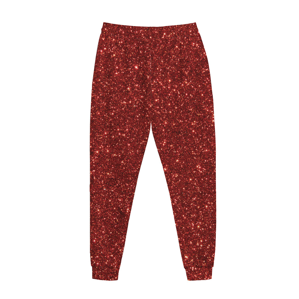 Burgundy (NOT Real) Glitter Print Jogger Pants