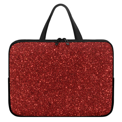 Burgundy (NOT Real) Glitter Print Laptop Sleeve With Handle