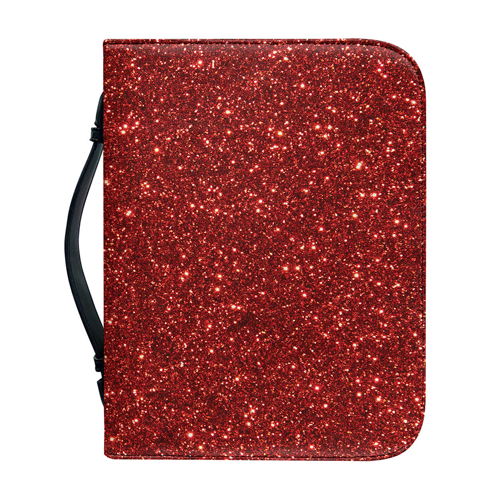 Burgundy (NOT Real) Glitter Print Leather Bible Cover