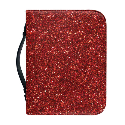 Burgundy (NOT Real) Glitter Print Leather Bible Cover