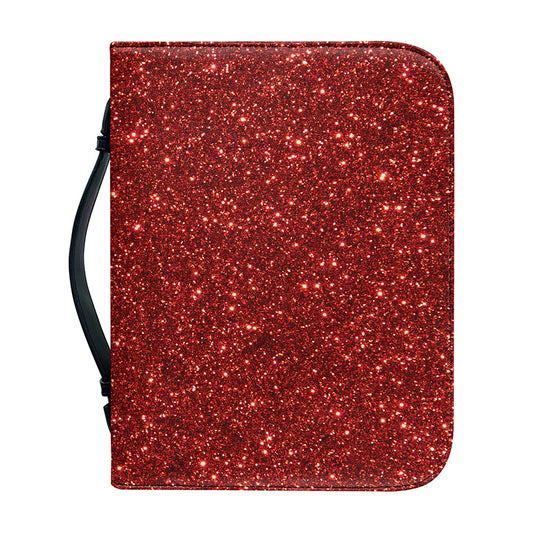 Burgundy (NOT Real) Glitter Print Leather Bible Cover