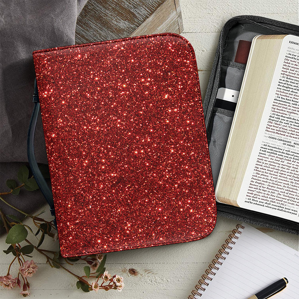 Burgundy (NOT Real) Glitter Print Leather Bible Cover