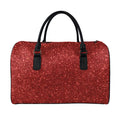 Burgundy (NOT Real) Glitter Print Leather Duffel Bag