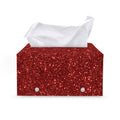 Burgundy (NOT Real) Glitter Print Leather Tissue Box Cover