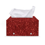 Burgundy (NOT Real) Glitter Print Leather Tissue Box Cover