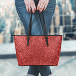 Burgundy (NOT Real) Glitter Print Leather Tote Bag