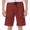 Burgundy (NOT Real) Glitter Print Men's Beach Shorts