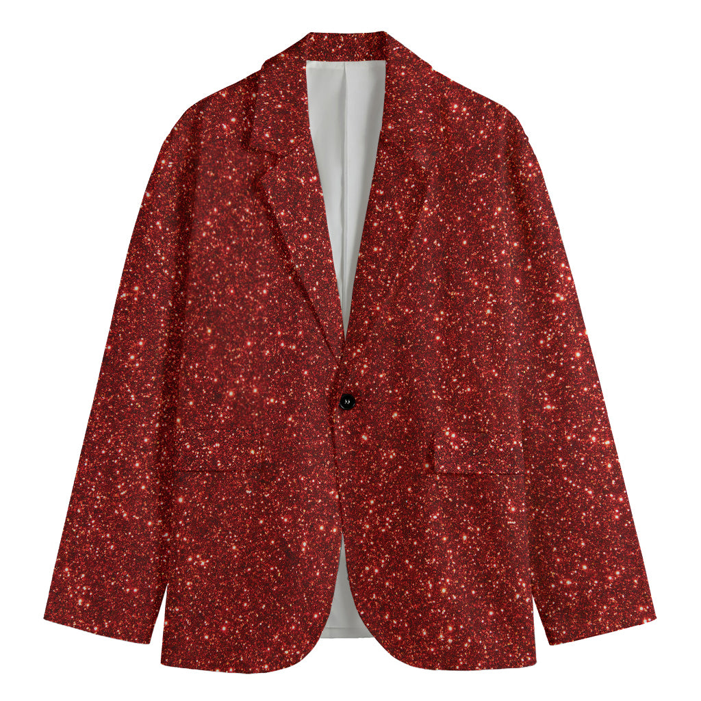 Burgundy (NOT Real) Glitter Print Men's Blazer