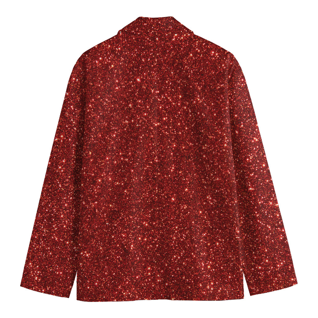 Burgundy (NOT Real) Glitter Print Men's Blazer