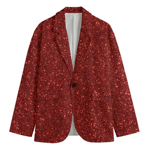 Burgundy (NOT Real) Glitter Print Men's Cotton Blazer