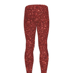 Burgundy (NOT Real) Glitter Print Men's leggings